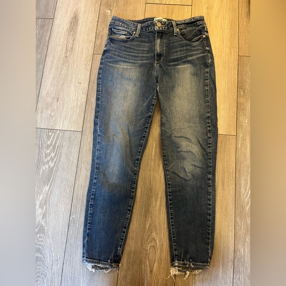 PAIGE Denim - Paige Hoxton Crop Distressed Blue Jeans Size 29